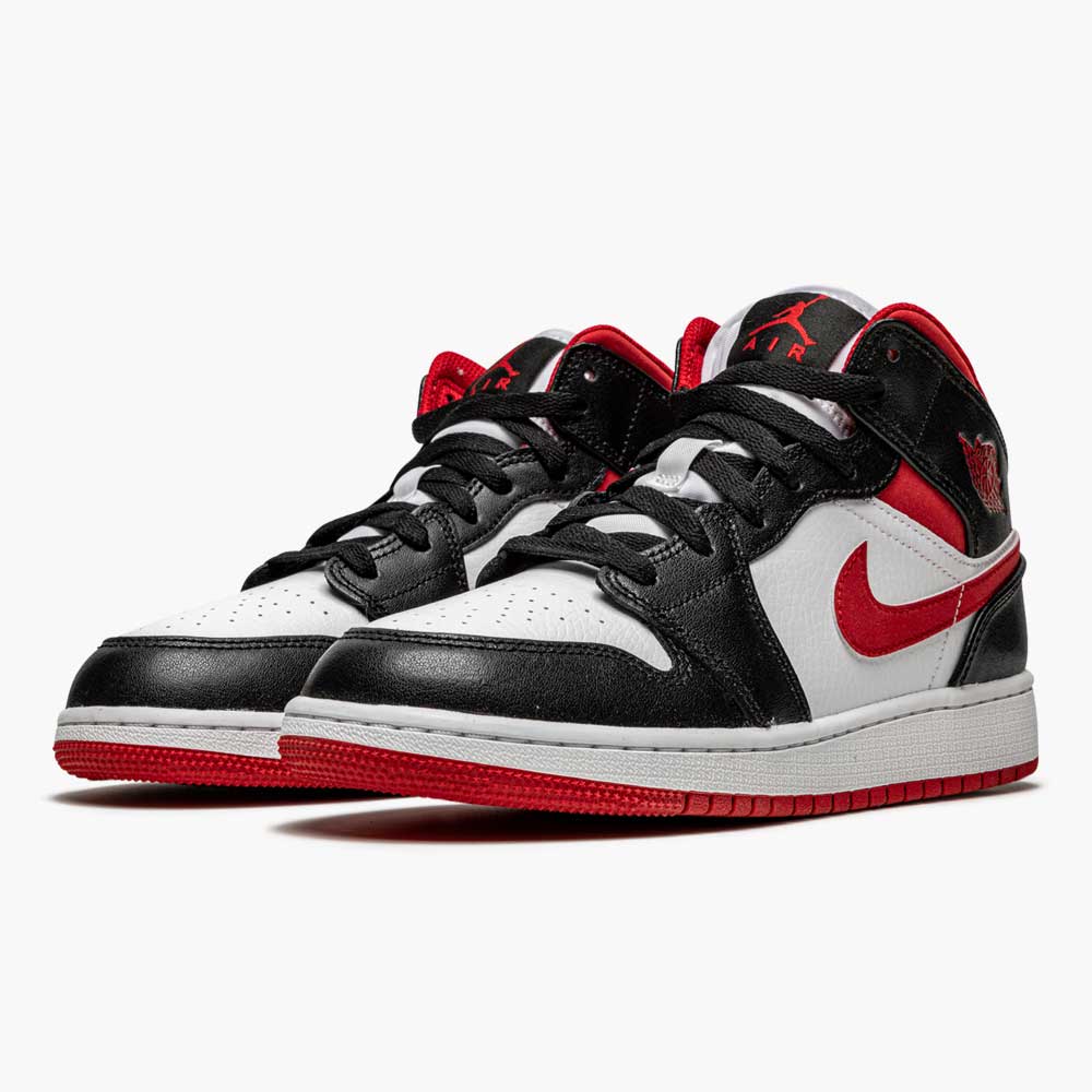 Jordan 1 mid hot sale gym red black